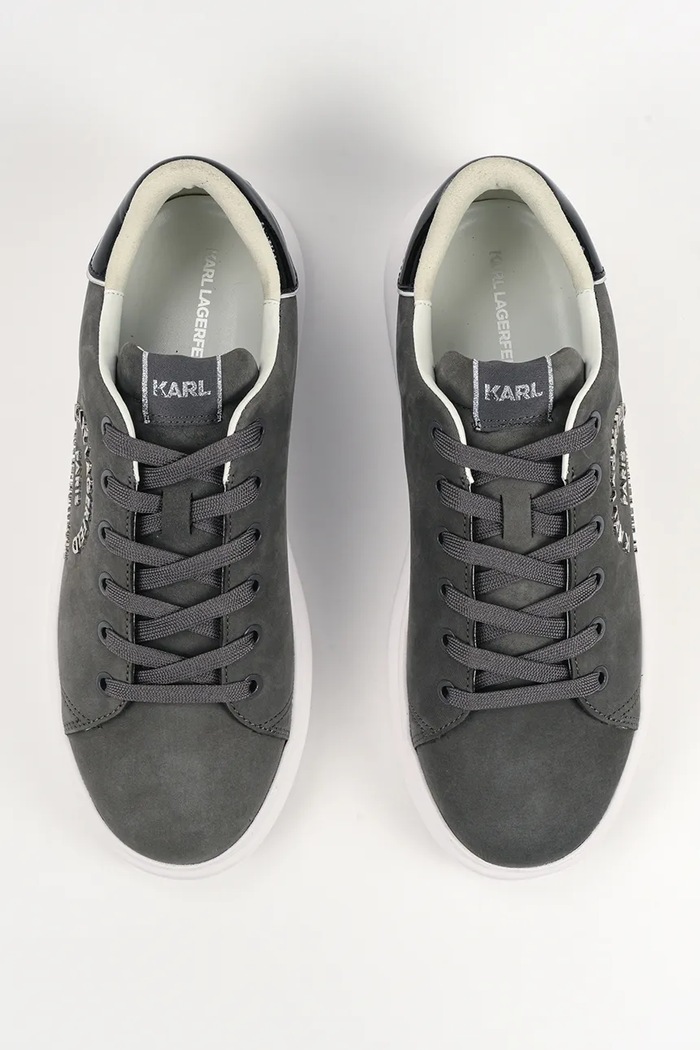 Nubukové tenisky Karl Lagerfeld KAPRI šedá KL52539B.277
