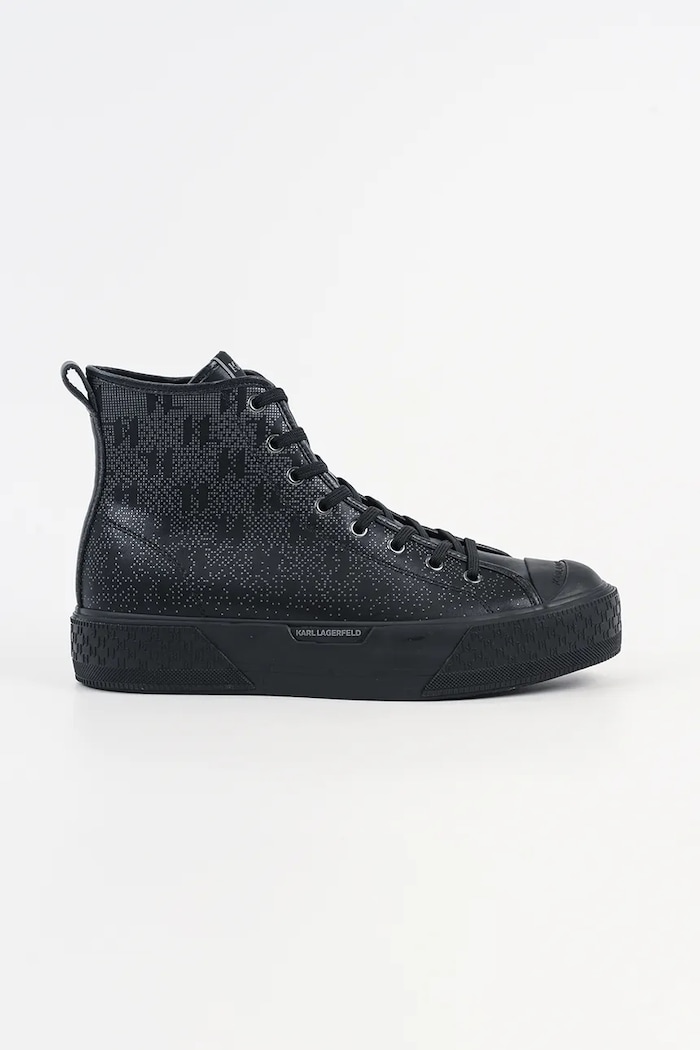 Kožené tenisky Karl Lagerfeld KAMPUS MAX III vysoký čierna KL50446G.007