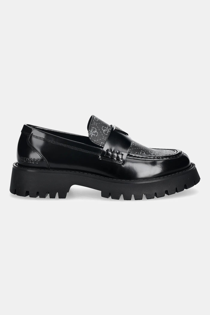 Guess mokasyny skórzane GORIZIA III FMPGOR.FAL14.BLACK czarny SS26