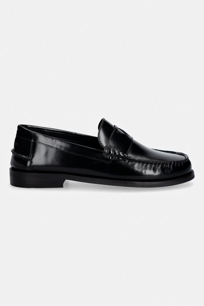Guess mocasini de piele ROSSIO FMPROS.LEA14.BLACK negru SS26