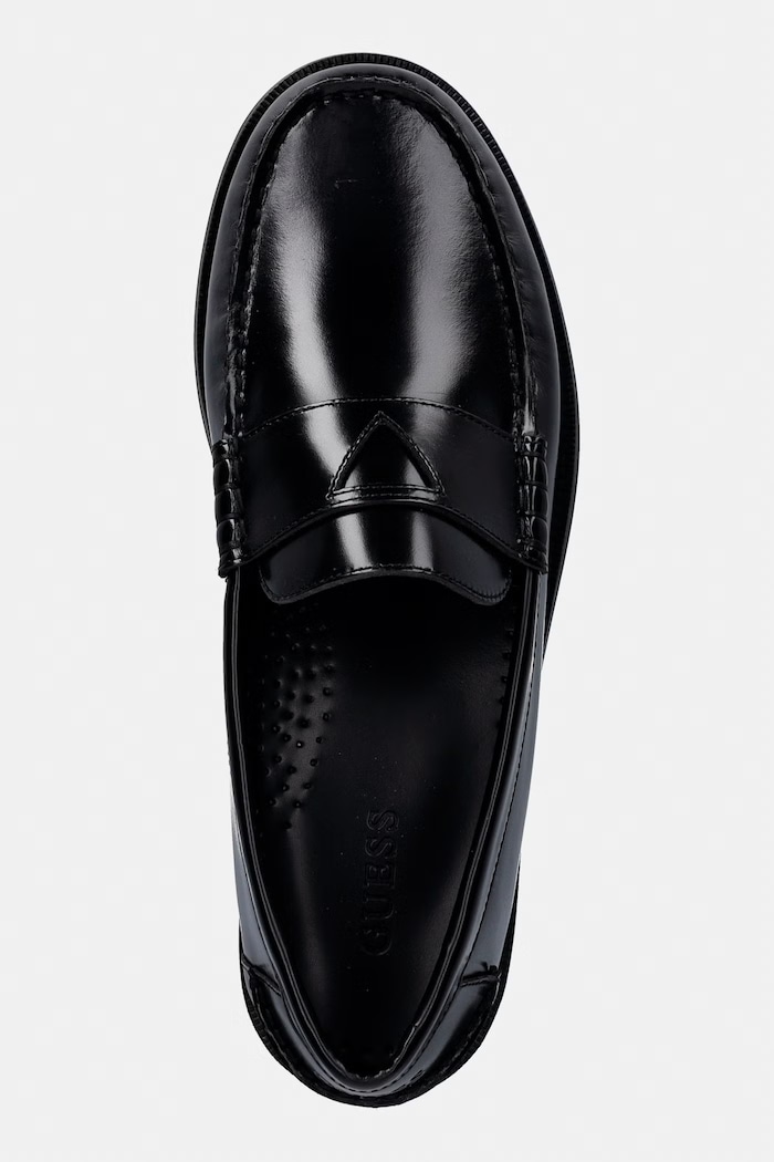 Guess mocasini de piele ROSSIO negru FMPROS.LEA14.BLACK