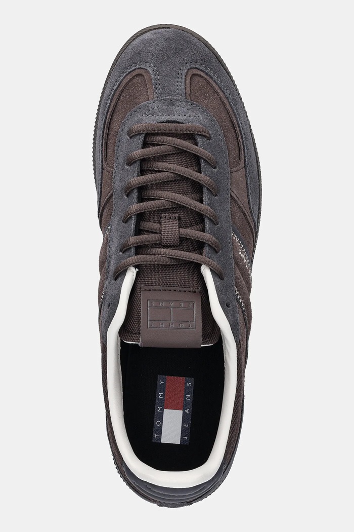 Kožne tenisice Tommy Jeans THE GREENWICH EDGE SUEDE smeđa EM0EM01662