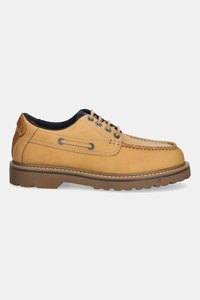 Cipele od nubuk kože Tommy Jeans ARCHIVE 01 BOAT SHOE EM0EM01703 bež SS26