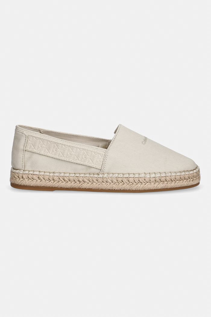 Calvin Klein espadrilky pánske ESPADRILLE WEBBING CV HM0HM02075 béžová SS26