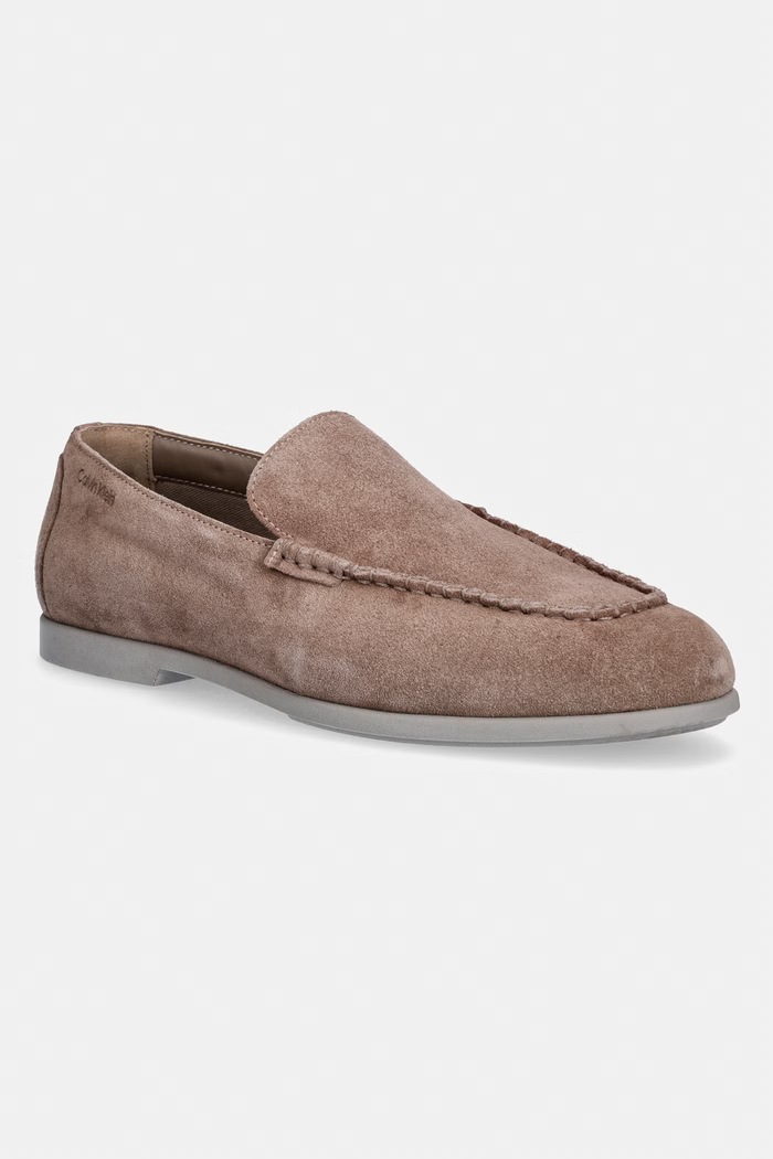 Calvin Klein pánske semišové mokasíny LOW PROF LOAFER SU béžová HM0HM02081