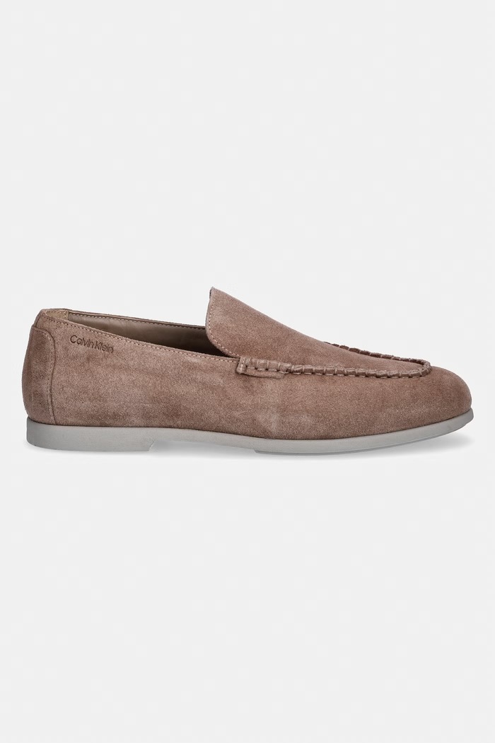 Calvin Klein pánske semišové mokasíny LOW PROF LOAFER SU HM0HM02081 béžová SS26