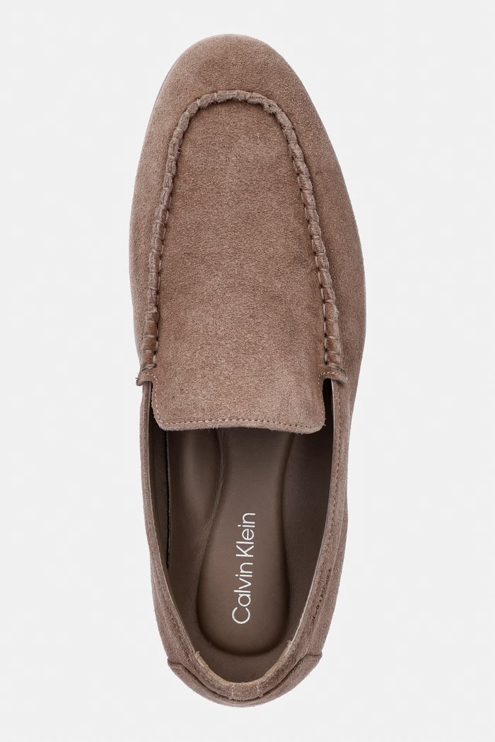Calvin Klein pánske semišové mokasíny LOW PROF LOAFER SU béžová HM0HM02081