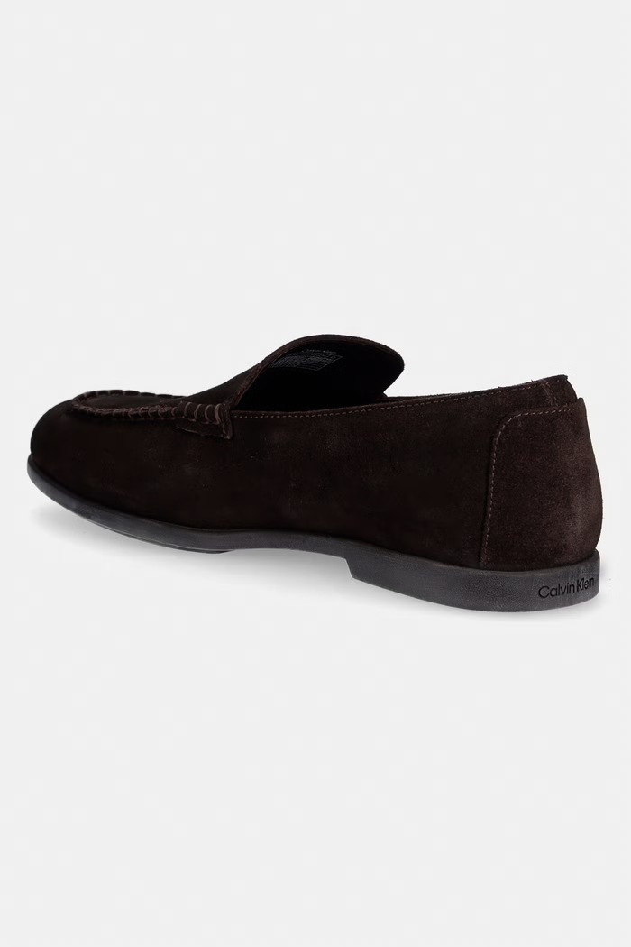 Obuv Calvin Klein pánske semišové mokasíny LOW PROF LOAFER SU HM0HM02081 hnedá