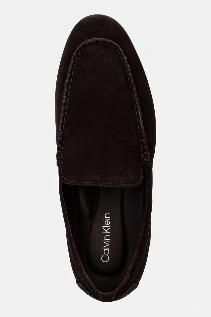 Calvin Klein pánske semišové mokasíny LOW PROF LOAFER SU hnedá HM0HM02081