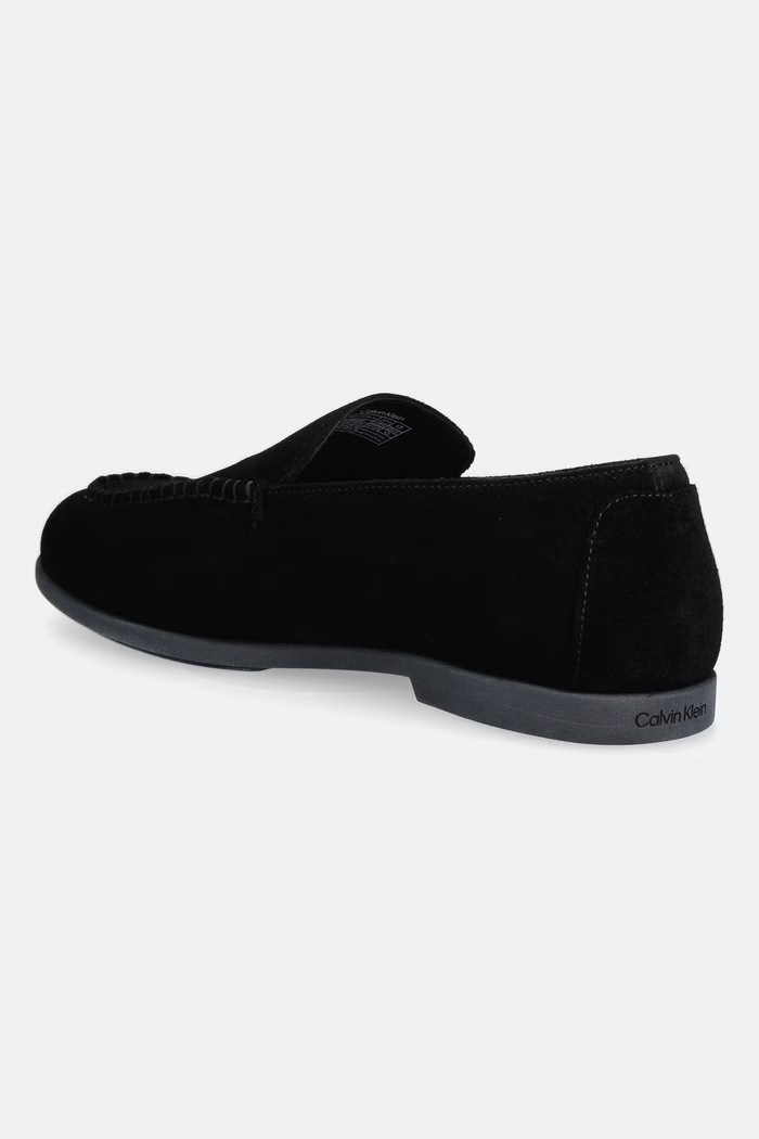 Obuv Calvin Klein pánske semišové mokasíny LOW PROF LOAFER SU HM0HM02081 čierna