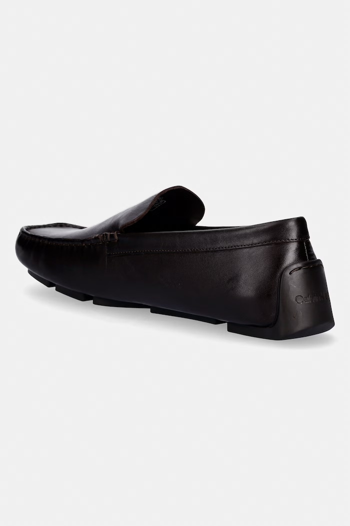 Încălțăminte Calvin Klein mocasini pentru bărbați, din piele DRIVER PENNY EMBL LTH HM0HM02085 maro