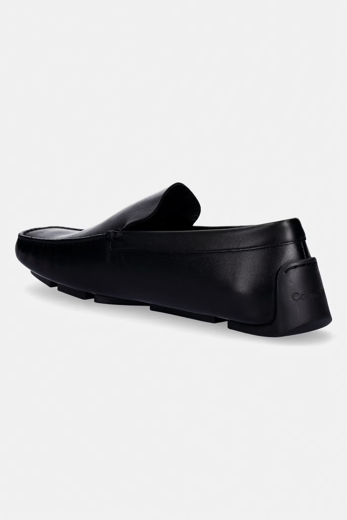 Încălțăminte Calvin Klein mocasini pentru bărbați, din piele DRIVER PENNY EMBL LTH HM0HM02085 negru