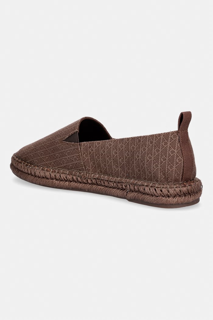 Obuwie Calvin Klein mokasyny męskie ESPADRILLE AOP CV HM0HM02231 brązowy
