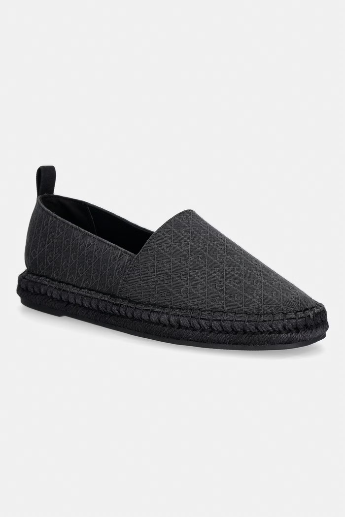 Calvin Klein mokasyny męskie ESPADRILLE AOP CV czarny HM0HM02231