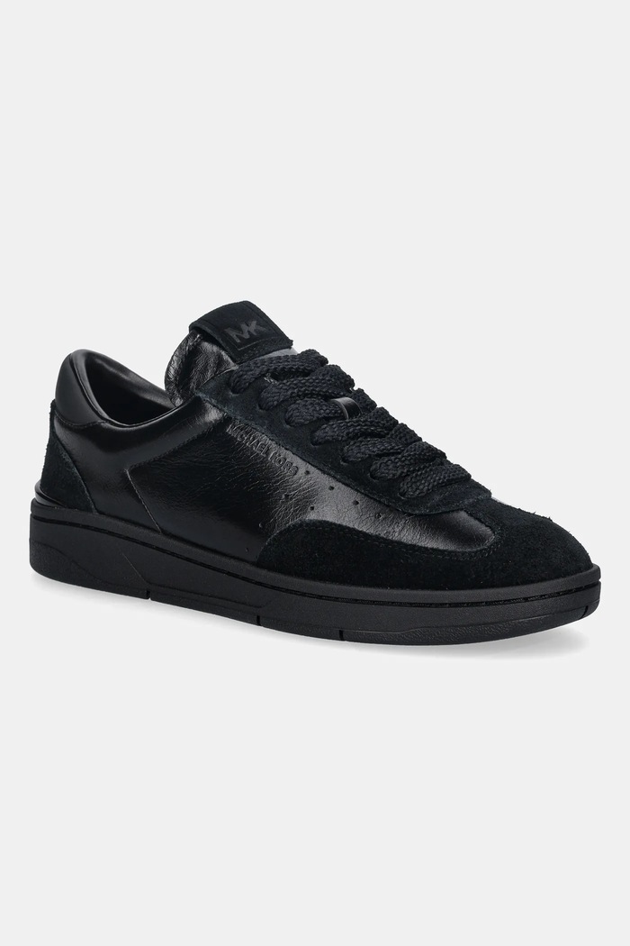 Tenisice Michael Kors Wilton Lace Up imitacija zrnate kože crna 42S5WLFS1L.001