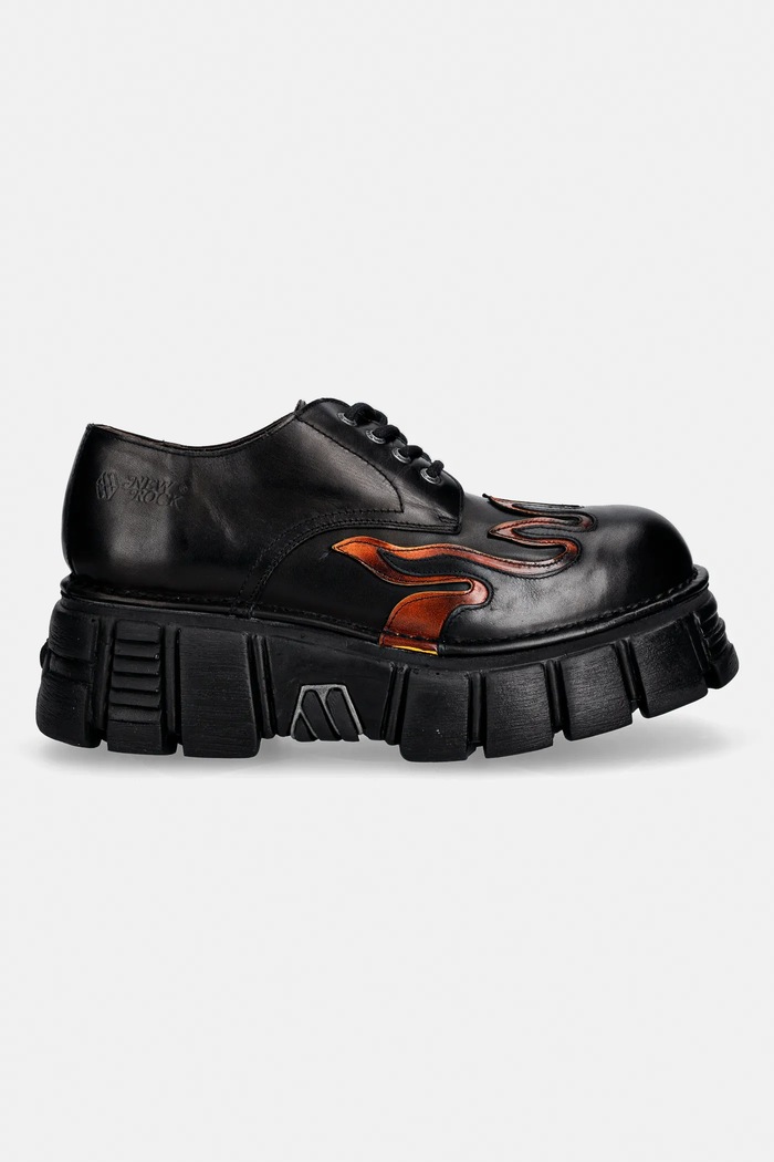 New Rock leather shoes CRUST NEGRO, PULIK FUEGO, TOWER NEGRO + LAT M.1553C.C2 black SS26