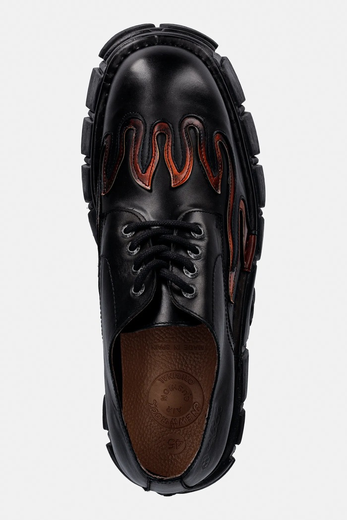 New Rock leather shoes CRUST NEGRO, PULIK FUEGO, TOWER NEGRO + LAT black M.1553C.C2