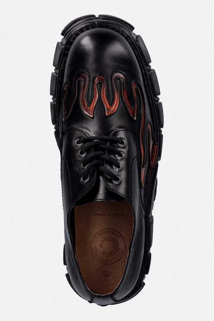New Rock leather shoes CRUST NEGRO, PULIK FUEGO, TOWER NEGRO + LAT black M.1553C.C2