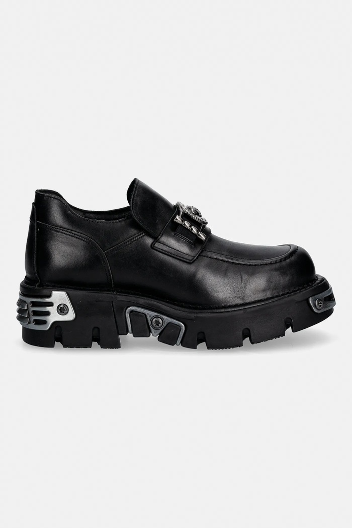 Kožené mokasíny New Rock CRUST NEGRO, REACTOR NEGRO TOBERAS M.895.C4 čierna SS26
