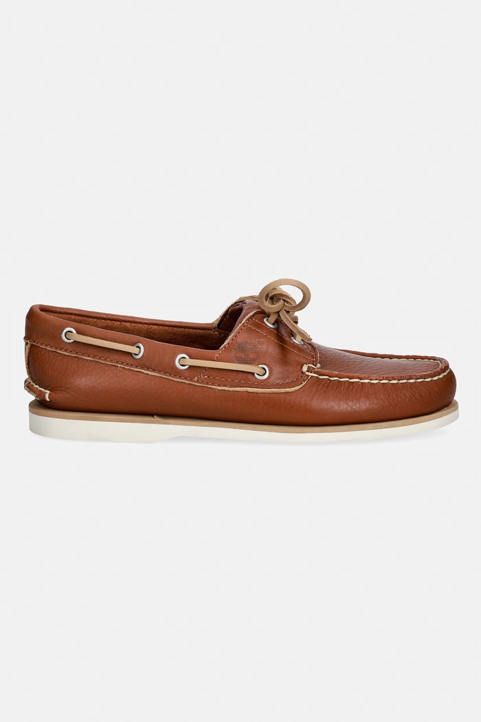 Timberland мокасини мъжки от кожа Classic Boat Boat TB0A4187EM61 кафяв SS26