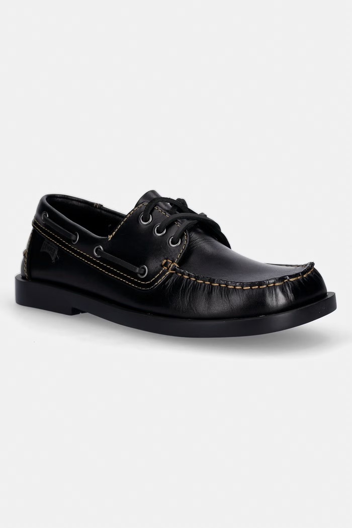 Kožené poltopánky Camper Don elegantné čierna K101013.004
