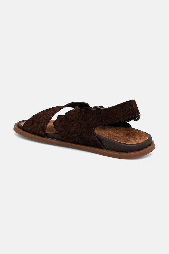 Încălțăminte Camper sandale din piele întoarsă Lluc Sandal K101093.001 maro