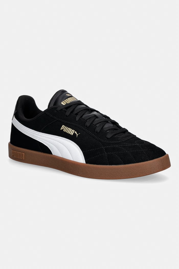 Puma Club II Indoor αθλητικά ανδρικά απομίμηση λείου δέρματος μαύρο 404465.M