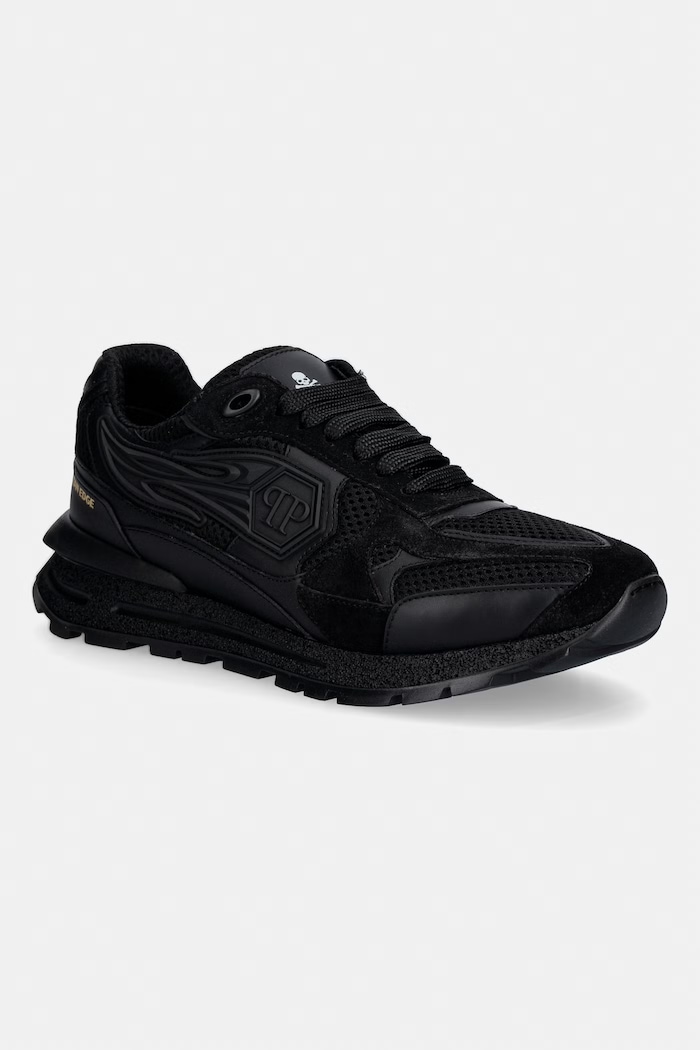 Tenisky Philipp Plein Runner Titan Edge usňová koža čierna MSC4074.PLE022N.0202