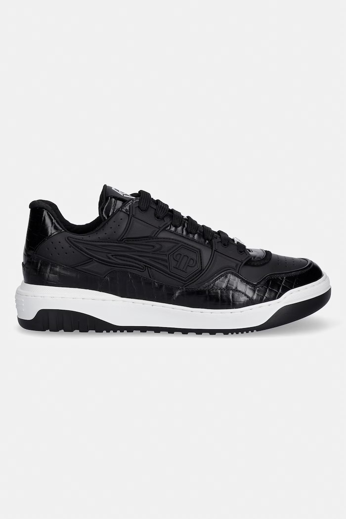 Δερμάτινα sneakers Philipp Plein Low-Top Moonwalker MSC4075.PLE005N.0202 μαύρο SS26