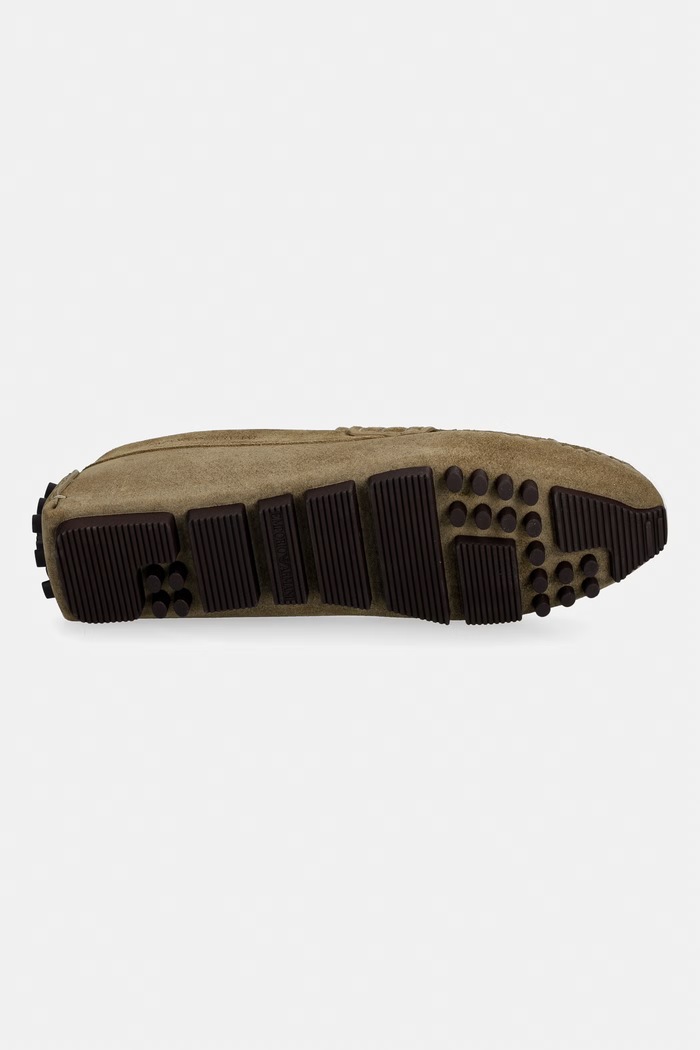 Emporio Armani mokasyny męskie zamszowe EM003731.AF19687.U7012 zielony