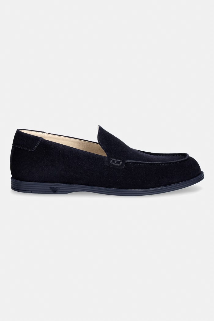 Emporio Armani mokasyny męskie zamszowe EM004941.AF23967.UB117 granatowy SS26