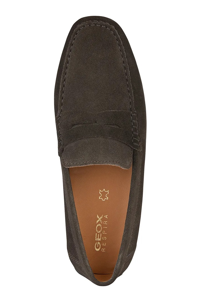 Geox mocasini din piele întoarsă U KOSMOPOLIS + GRIP U35CFB00020C6021 maro