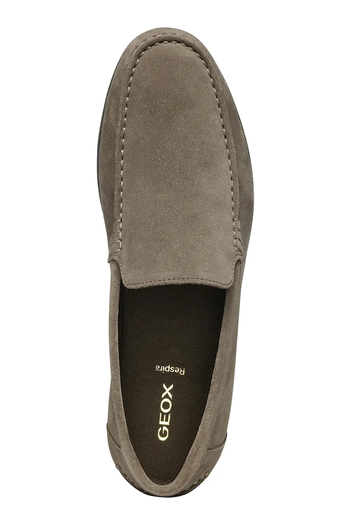 Geox mocasini din piele întoarsă U SIRON U55Q3A00022C1018 maro