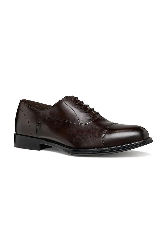Kožené poltopánky Geox U BARBERIGO U56MBD00043C6010 hnedá SS26