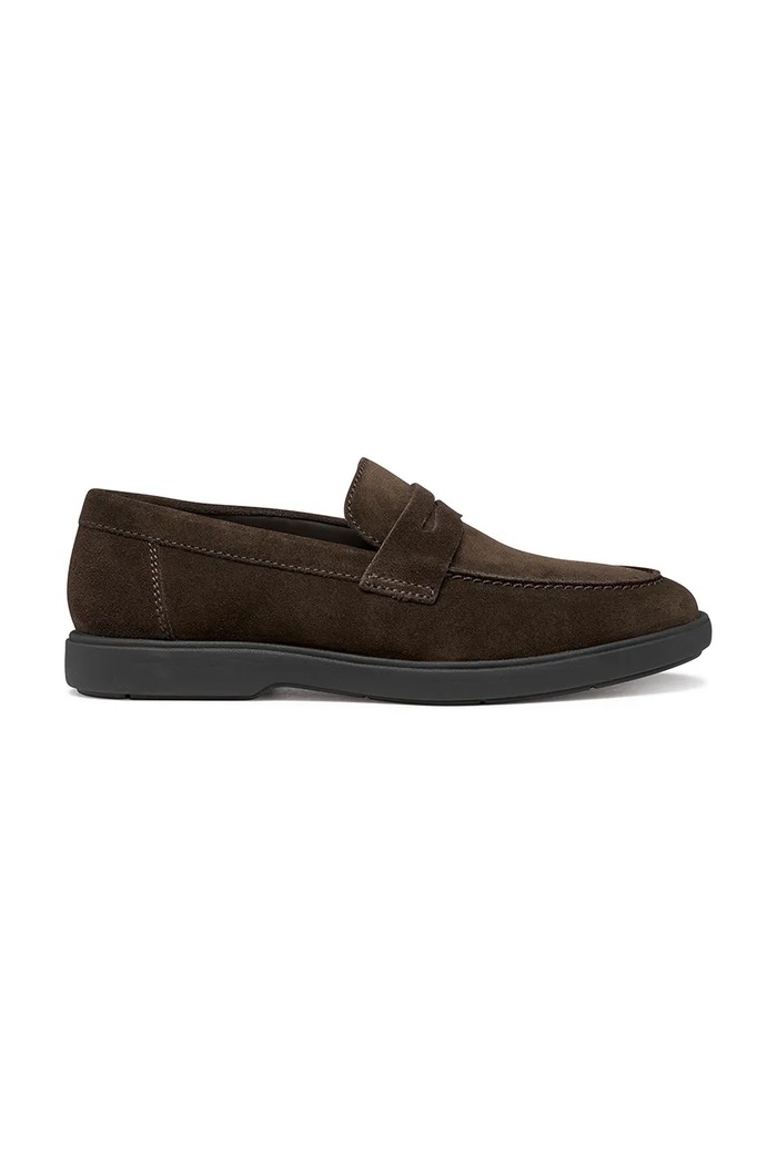 Geox mocasini din piele întoarsă U SPHERICA EC17 piele întoarsă maro U65LAA00020C6006