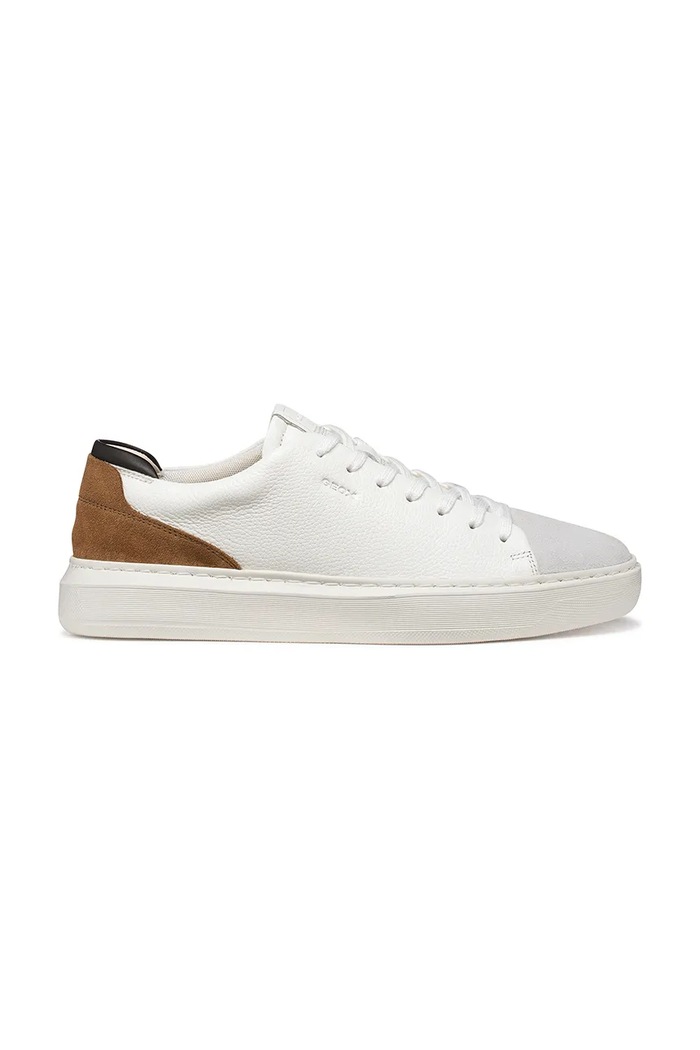 Geox sneakersy skórzane U DEIVEN skóra zamszowa biały U655WA04722C1224