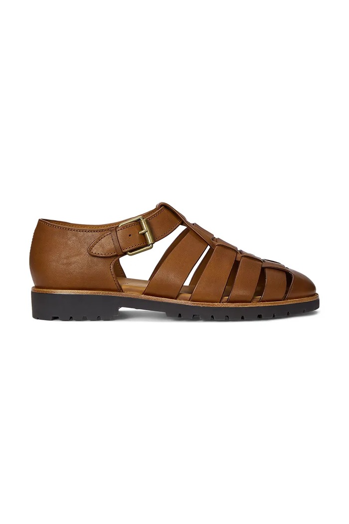 Polo Ralph Lauren sandále pánske kožené Finn Lug hnedá 803961442001.200