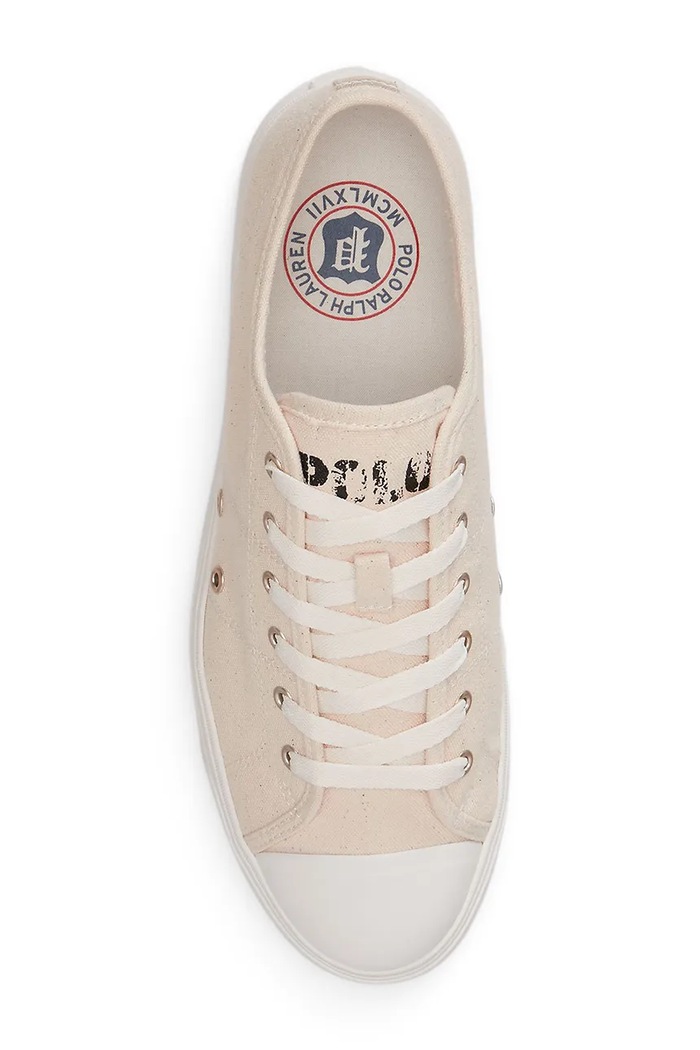 Încălțăminte Polo Ralph Lauren Ayers Low teniși înalți pentru bărbați, din bumbac 809P07627001.101 bej
