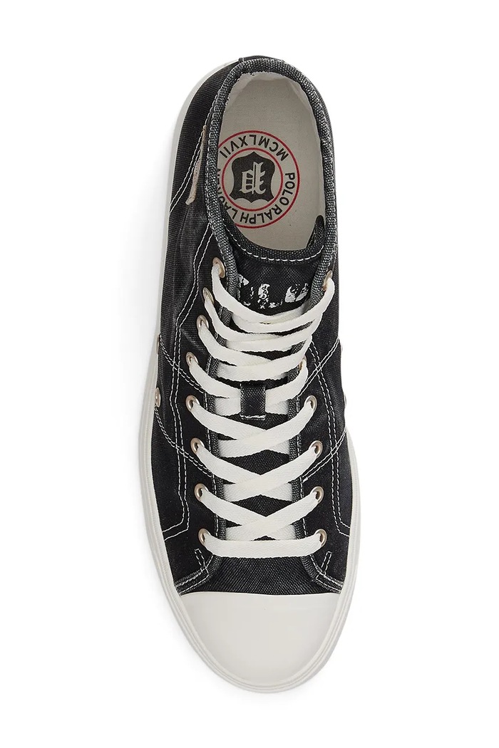 Παπούτσια Polo Ralph Lauren Ayers Mid πάνινα Ανδρικά nubuck 809P07628003.001 μαύρο