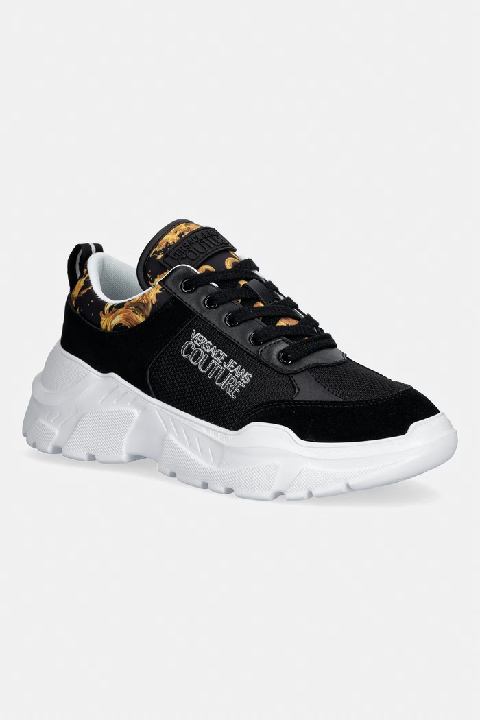 Tenisky Versace Jeans Couture semišová koža čierna 80YA3SC1.ZSD93.G89