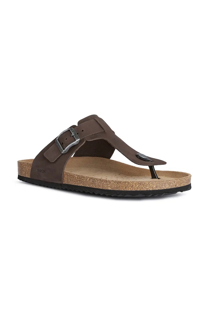 Σαγιονάρες nubuck Geox U SANDAL GHITA U159VD00032C6024 καφέ SS26