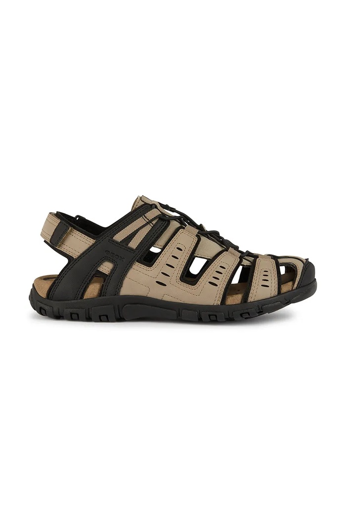 Πέδιλα Geox UOMO SANDAL STRADA απομίμηση λείου δέρματος μπεζ U4524C000EKC6738