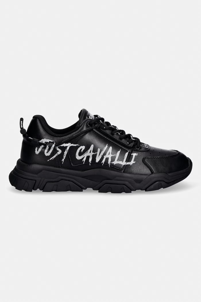 Just Cavalli tenisky pánske kožené 80QA3SH1ZPC21899 čierna SS26