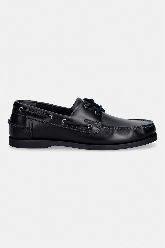 HUGO mokasyny skórzane Darcy 50563321.001 czarny SS26