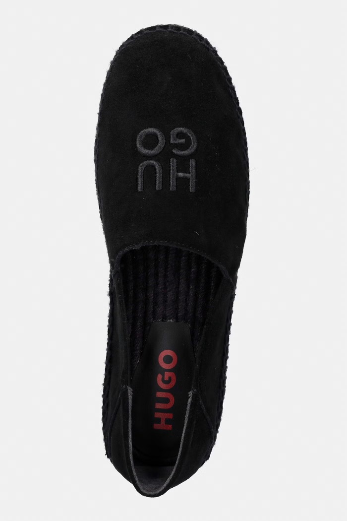 HUGO espadrilky pánske semišové Sannes čierna 50563325.001
