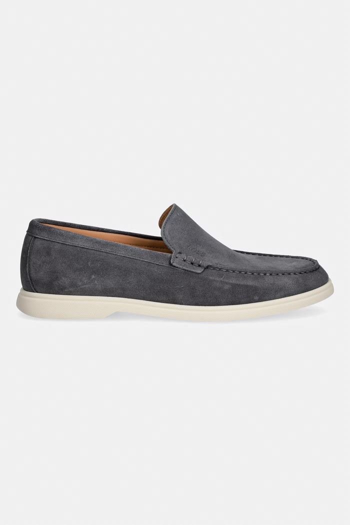 BOSS loafersy męskie zamszowe Sienne 50543083.021 szary SS26