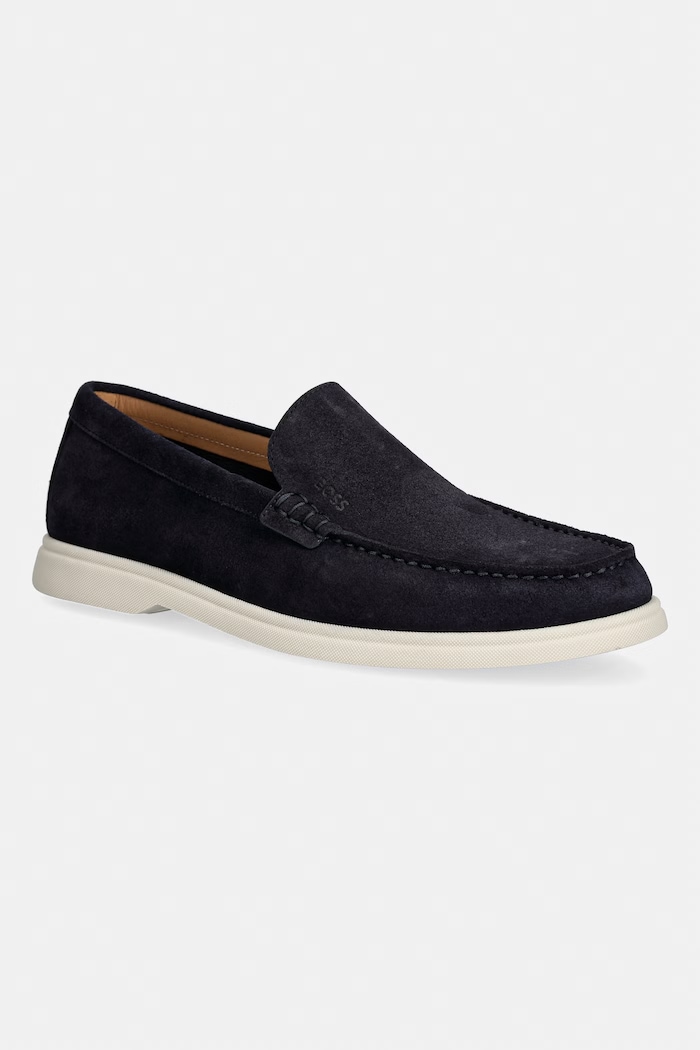 BOSS loafersy męskie zamszowe Sienne granatowy 50543083.402