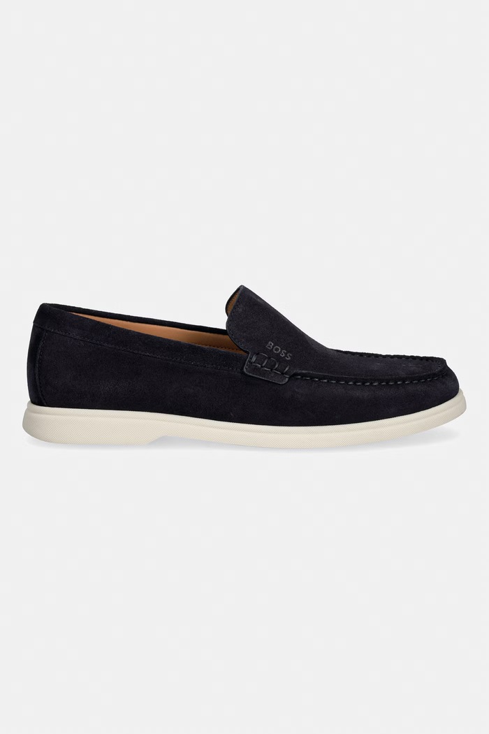 BOSS loafersy męskie zamszowe Sienne 50543083.402 granatowy SS26