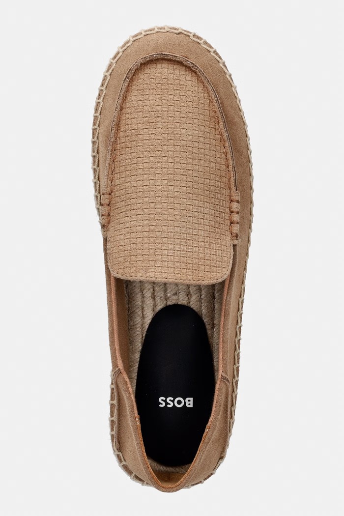BOSS espadrile pentru bărbați, din piele întoarsă Madeira bej 50563149.260