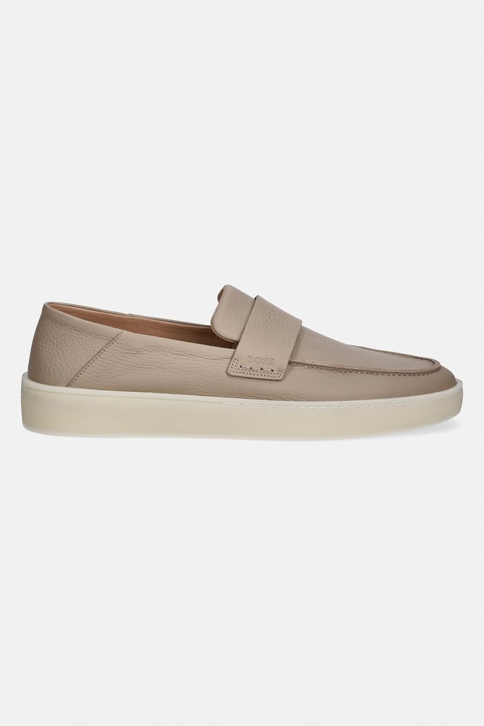 BOSS mocasini pentru bărbați, din piele Randal 50563163.260 bej SS26
